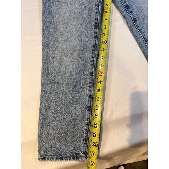 PacSun High Rise Button Fly Jeans | Straight Leg | Blue Denim - Picture 3 of 4